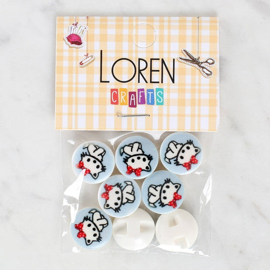Loren Crafts 8'li Kedi Düğme - 1066 - UcuzaGeliyor