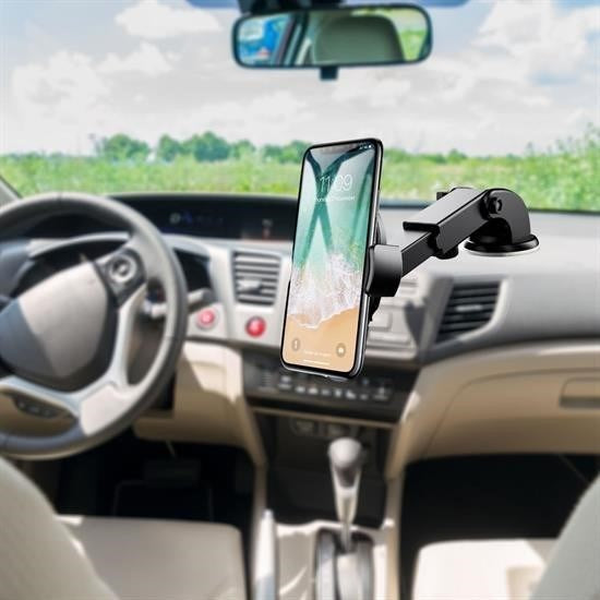 BUFFER® 360 Derece Dönen Torpido Üstü Uzunluk Ayarlamalı Vantuzlu Teleskopik Araç Telefon Tutucu - UcuzaGeliyor