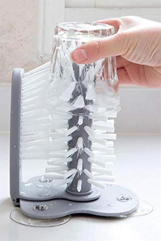 GENEL® Pratik Kolay Fonksiyonel Vantuzlu Elde Bulaşık Yıkama Fırçası