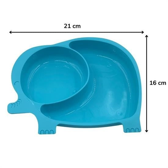 GENEL® Bebek ve Çocuk için Sevimli Fil Model Desenli Yemek Bebek Mama Kabı Bölmeli Tabak