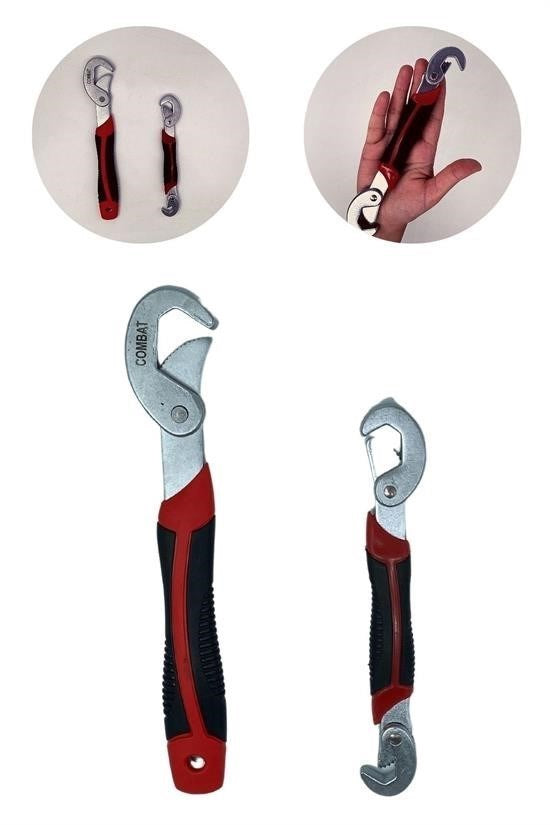 GENEL® Çok Fonksiyonlu Ergonomik  Ayarlanabilir Büyük Küçük Akıllı Pense Anahtar 2li Set - UcuzaGeliyor