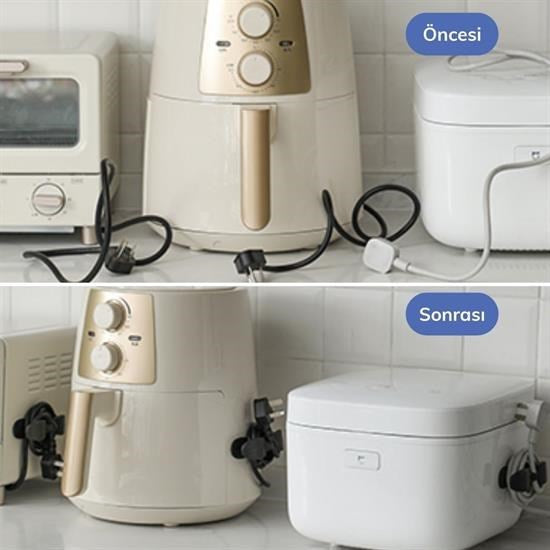 GENEL® 2li Kablo Tutucu Silikon Kordon Sarıcı Kablo Yönetici Klips