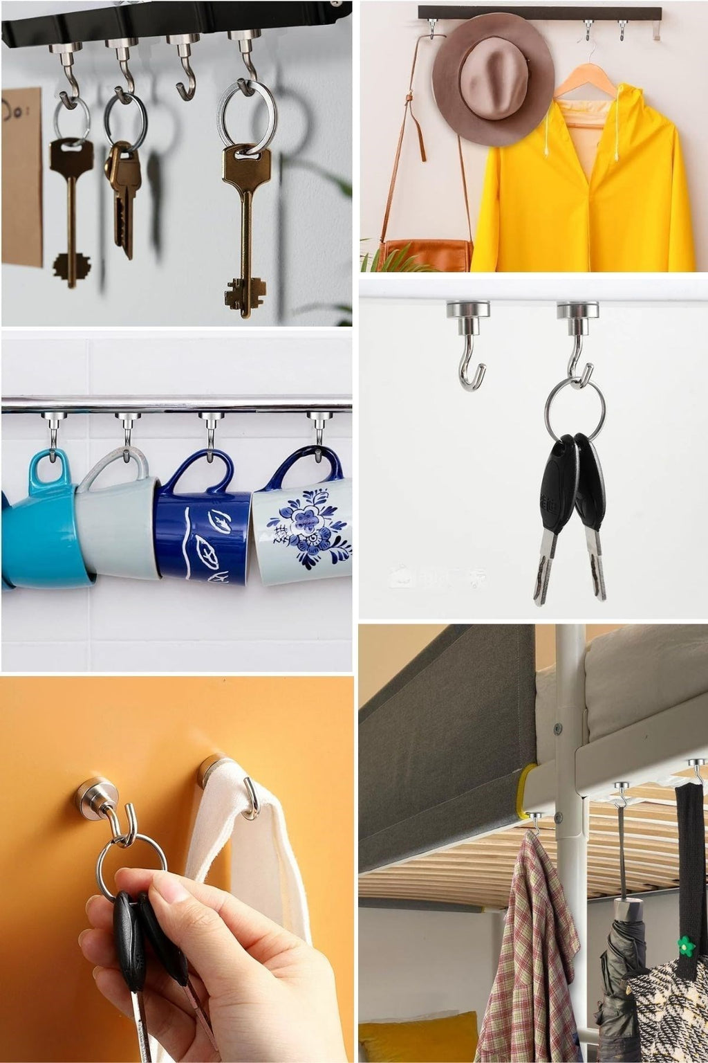 BUFFER® Güçlü Manyetik Mutfak,Banyolar İçin Çok Amaçlı 2'li Magnet Askı