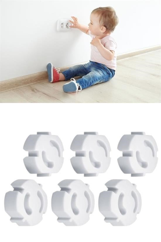 GENEL® Bebek Çocuk Priz Koruma Kapağı (6 Adet) Çocuk Güvenliği, Priz Muhafazası, Priz Kapatıcı