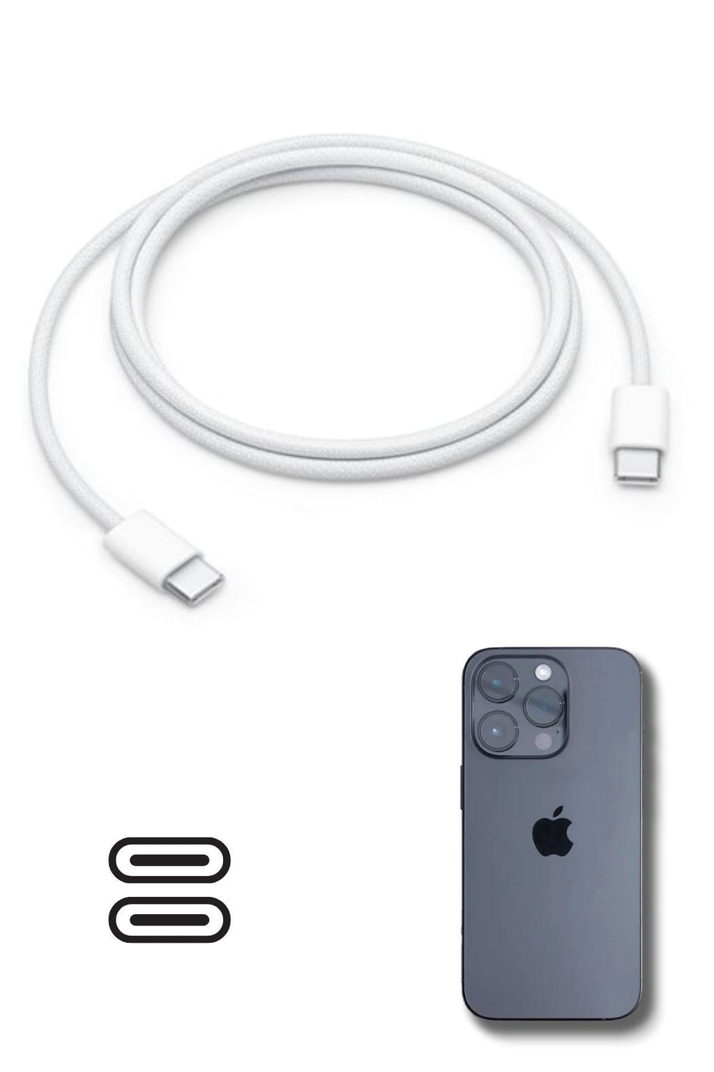 BUFFER® Apple 15/15 Pro Type-C to Type-C Hasır Örgü Hızlı Şarj Kablosu (1m)