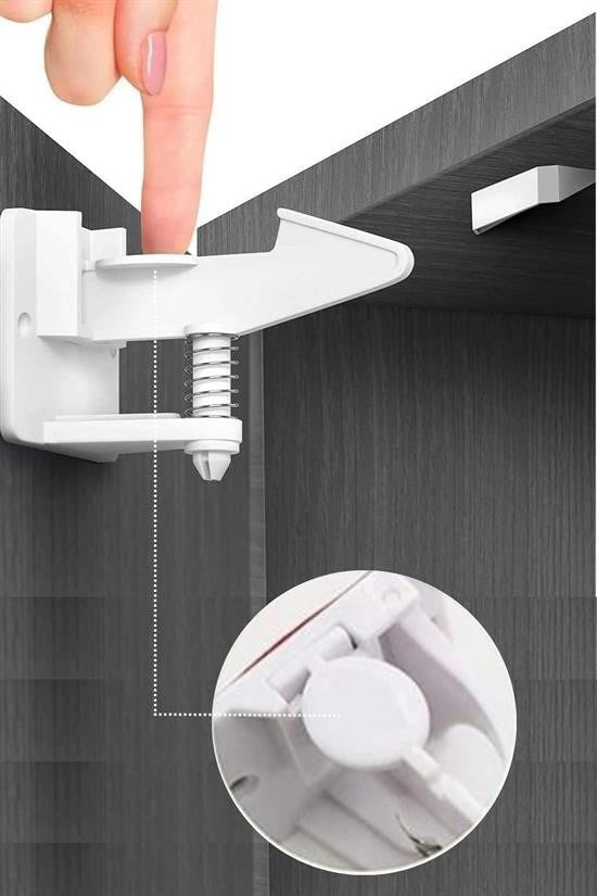 GENEL® Bebek Çocuk Güvenliği Korumalı Yapışkan Çekmece ve Dolap İçin Tutucu Gizli Güvenlik Kilidi