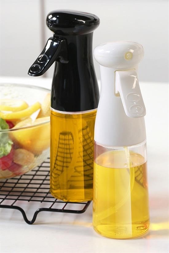 GENEL®  Çok Amaçlı Cam Şişe Püskürtmeli Dağıtıcı Yağdanlık Limonluk Sirke Sosluk Spreyi Siyah