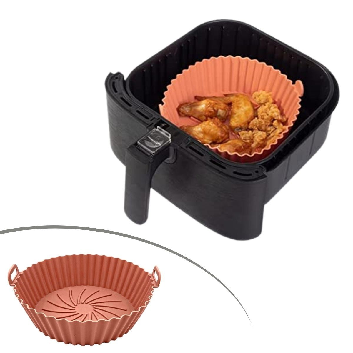 GENEL® Renkli Isıya Dayanıklı Yıkanılabilir Silikon Fırın Ve Airfryer Yuvarlak Model Pişirme Matı 20 Cm - UcuzaGeliyor
