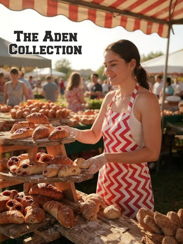 Zikzak Desenli Mutfak Önlüğü Kırmızı - UcuzaGeliyor