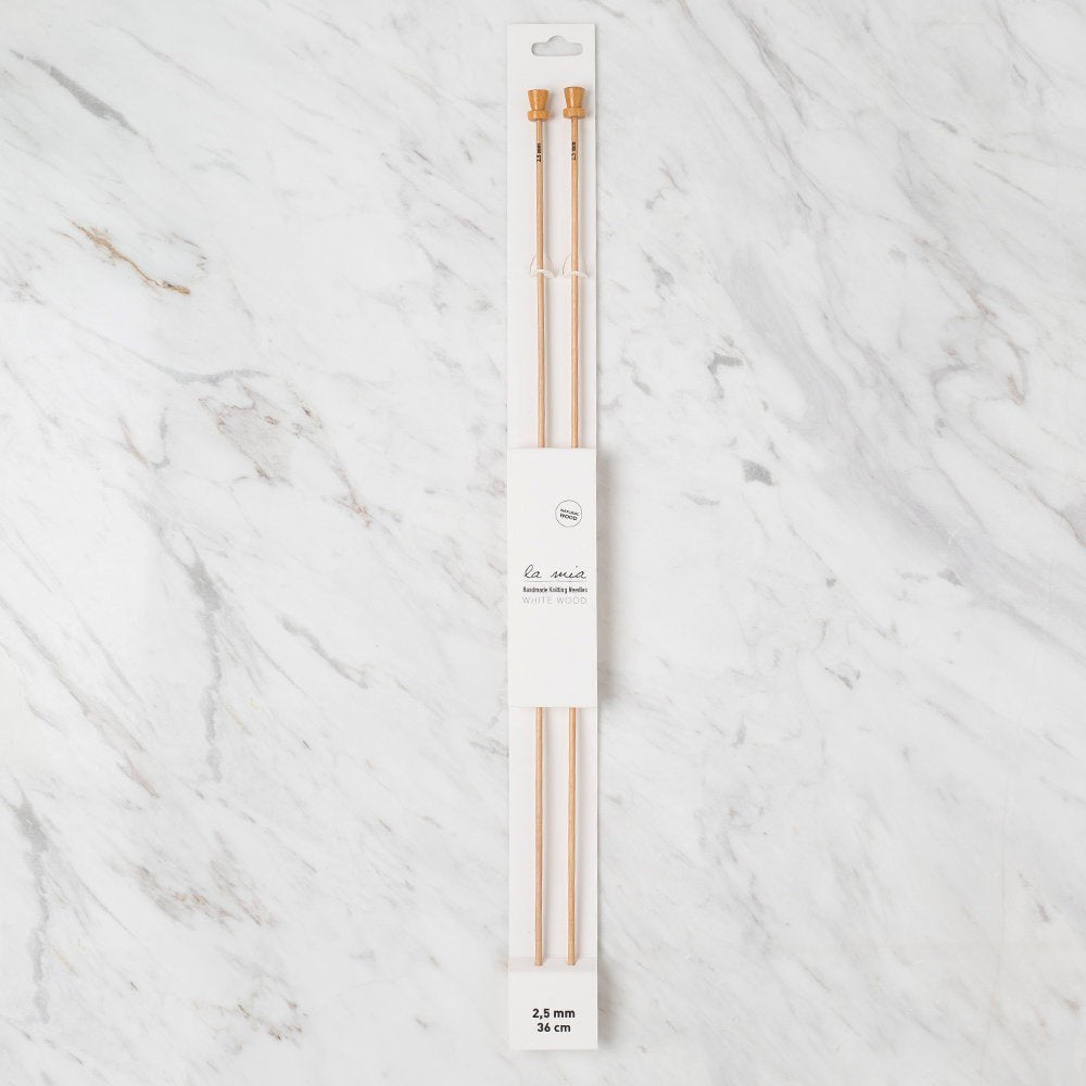 La Mia Whitewood 2.5 mm 36 cm Ahşap Örgü Şişi - UcuzaGeliyor