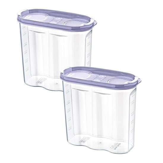 GENEL® 2 Kapaklı Ölçekli Erzak Kuru Gıda Saklama Kutusu Kabı - 1,7 Litre - SA935