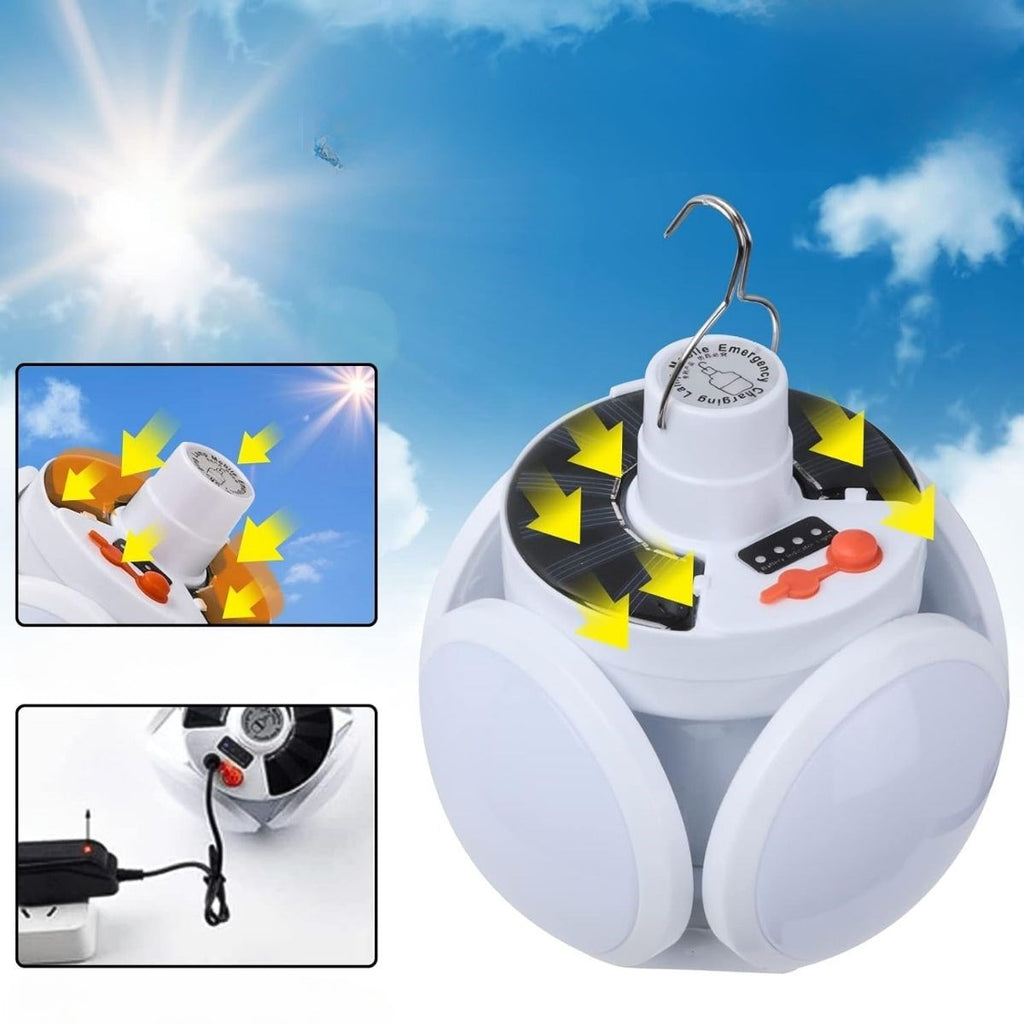 BUFFER®  Solar Panelli Şarjlı 5'li Katlanabilir Acil Durum Kamp Lambası