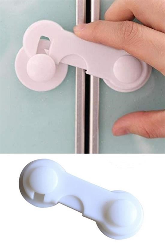 GENEL® Bebek Çocuk Güvenliği Çekmece ve Dolap İçin Kendiliğinde Yapışkanlı Vidasız Kapak Kilidi