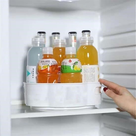 GENEL® 360 Derece Dönebilen Mekanizmalı Yuvarlak Tepsi Formlu Sunum ve Servis Organizer Tablası