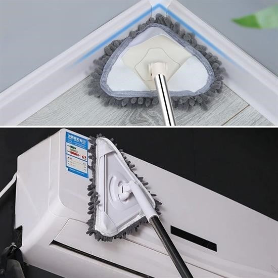 GENEL® Teleskopik Saplı 150 cm Üçgen Mop Cam Duvar Tavan Fayans Parke Temizleyici Mop - UcuzaGeliyor