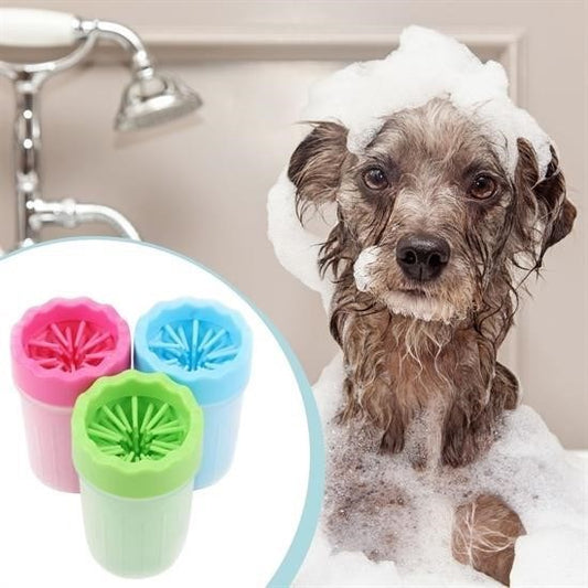 BUFFER® Silikon Jel Fırçalı Kedi Köpek Pati Ayak Temizleme Kovası Büyük - UcuzaGeliyor