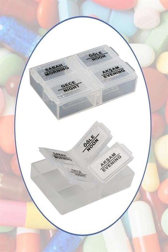 GENEL® 4 Öğün Günlük Hap İlaç Saklama Taşıma Kutusu İlaç Hatırlatıcı
