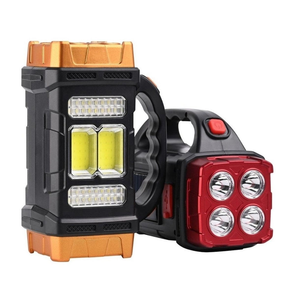 BUFFER® Solar ve USB Şarjlı LED + COB El Feneri | 1500 mAh Şarjlı Taşınabilir Çalışma Işığı-Su Geçirmez HB-2678