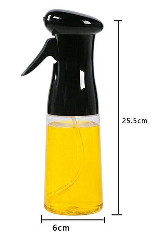 GENEL®  Çok Amaçlı Cam Şişe Püskürtmeli Dağıtıcı Yağdanlık Limonluk Sirke Sosluk Spreyi Siyah