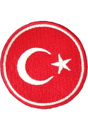 Aplike Ütü İle Yapışan Türk Bayrağı Yuvarlak Küçük Arma 3 cm - UcuzaGeliyor