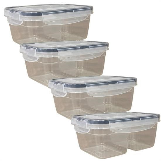 GENEL® 2 Bölmeli 0,45+0,45 Litre Kilitli Kapaklı Erzak Saklama Kabı LC-524