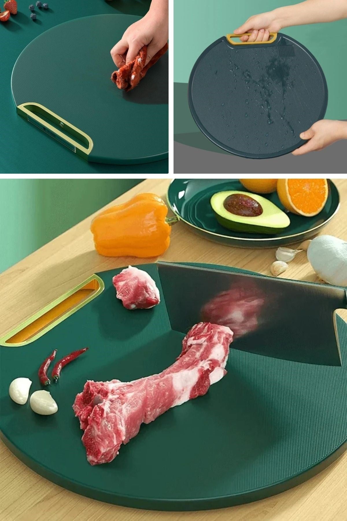 GENEL® Mutfak Sebze,Meyve,Et,Balık,Ekmek Doğrama Kesme Tahtası Standlı Kesim Panosu