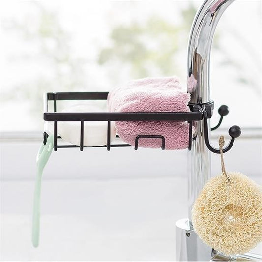 BUFFER® Paslanmaz Çelik Mutfak Banyo Musluğuna Sabitlenebilir Sabunluk - UcuzaGeliyor