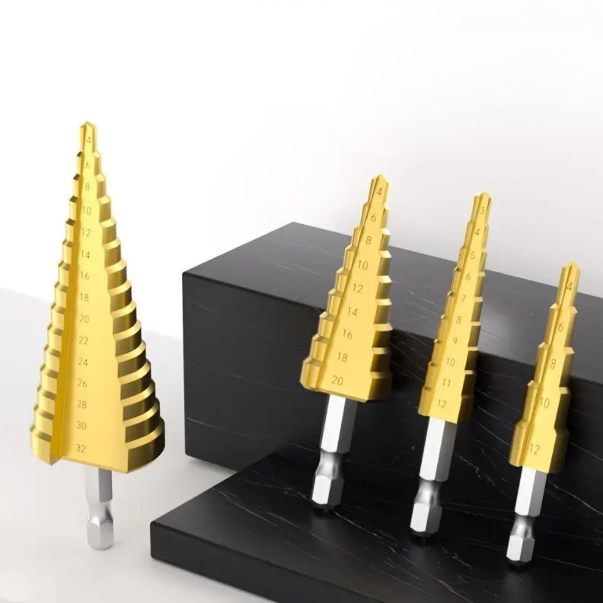 GENEL® 3 Parça Kademeli Matkap Ucu Paslanmaz Uç Alüminyum Sac Demir Delme Seti - UcuzaGeliyor