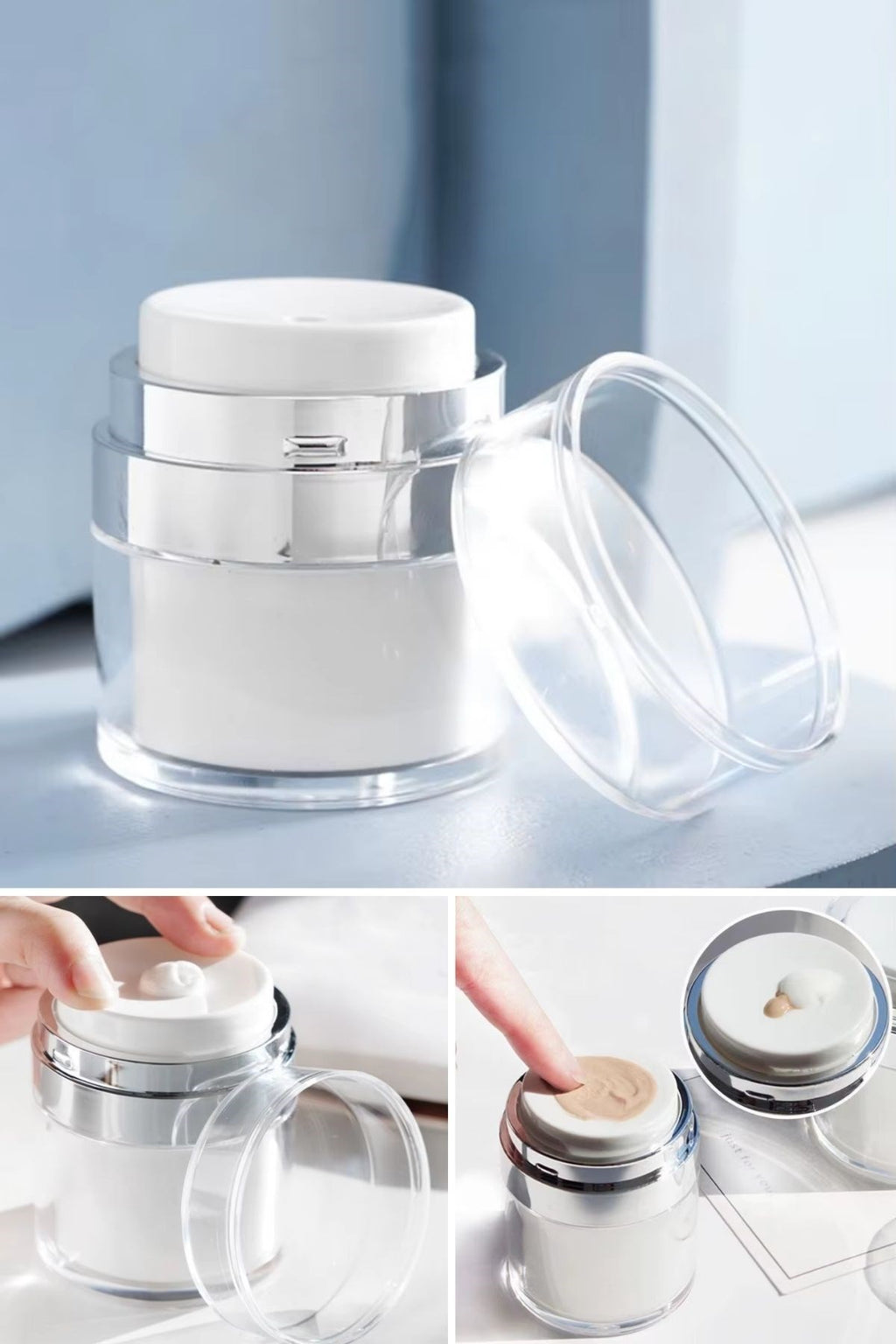 GENEL® Hava Pompalı Doldurulabilir Vakumlu Krem,Fondoten Sıvı Kozmetik Ürün Şişesi