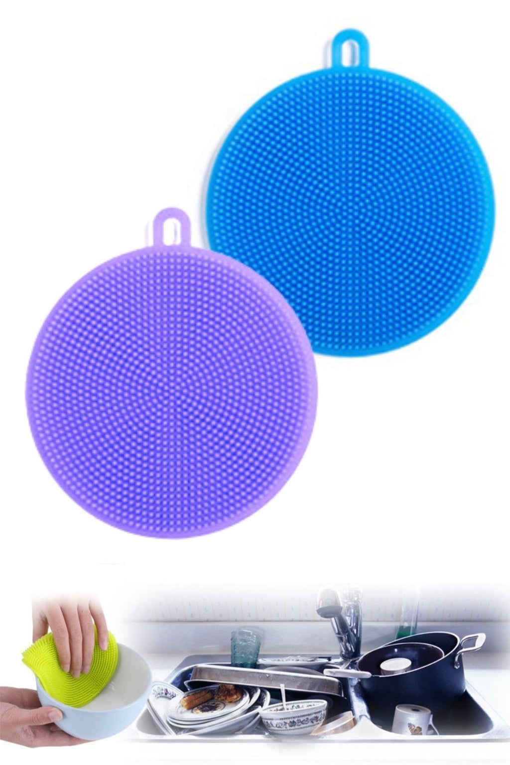 GENEL® 2'li Kir Tutmaz Tırtıklı Yüzey Bulaşık Yıkama Pedi