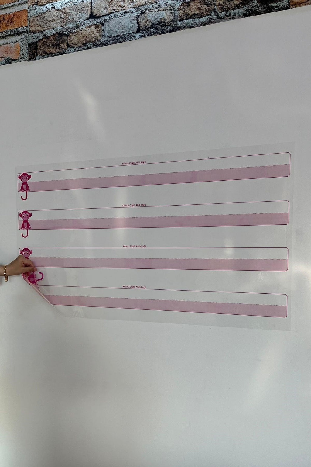 BUFFER® Kılavuz Çizgili Akıllı Kağıt Yazı Tahtası Duvarda İz Bırakmaz Statik Yeni Müfredata Uygun 100x56cm