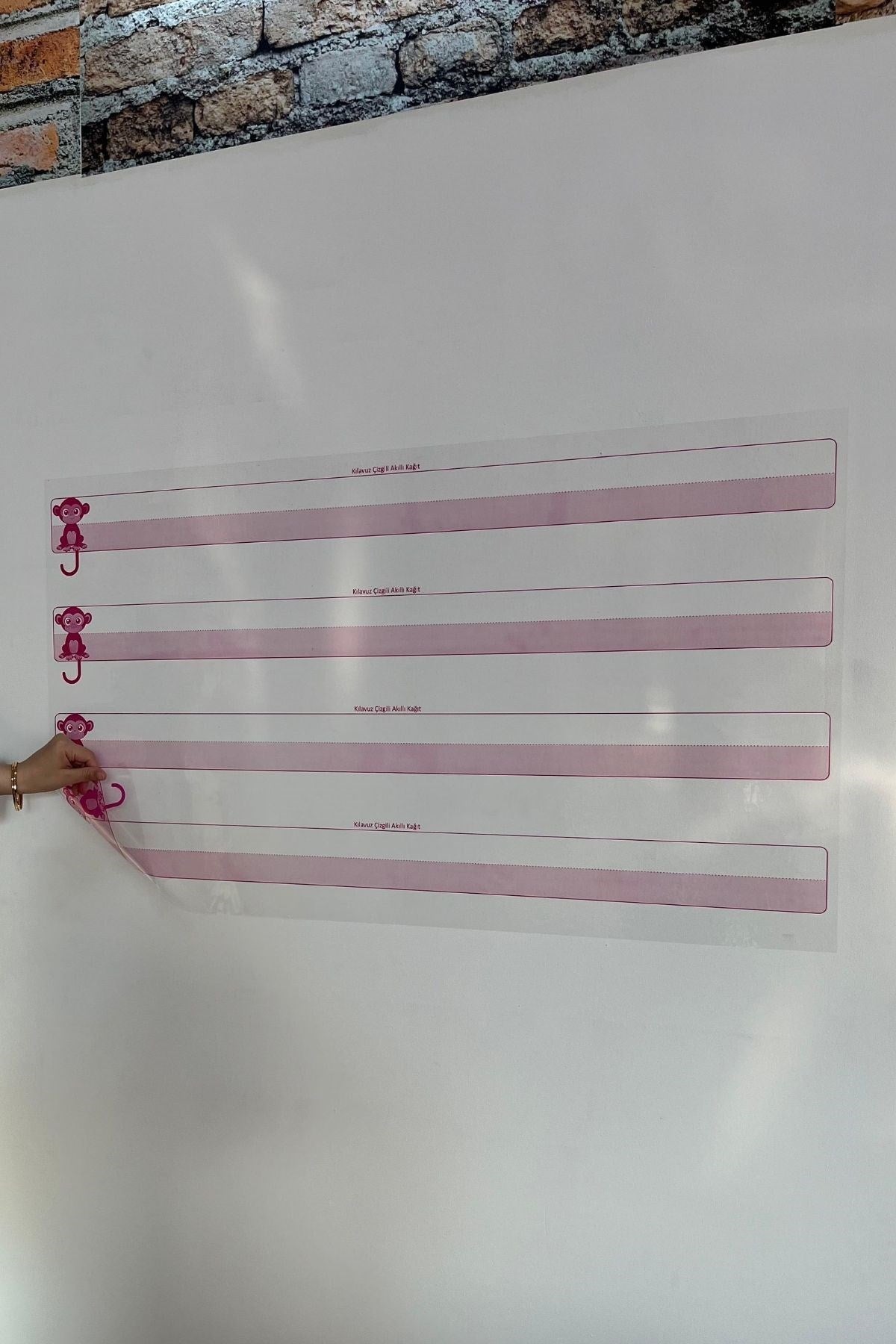 BUFFER® Kılavuz Çizgili Akıllı Kağıt Yazı Tahtası Duvarda İz Bırakmaz Statik Yeni Müfredata Uygun 100x56cm