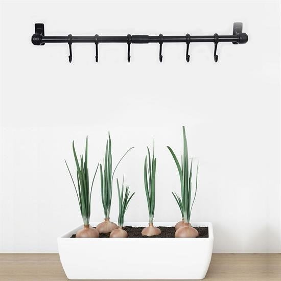 GENEL® Duvara Monte Edilen 6 Kancalı Dekor Kaşıklık ve Kupa Askısı - UcuzaGeliyor