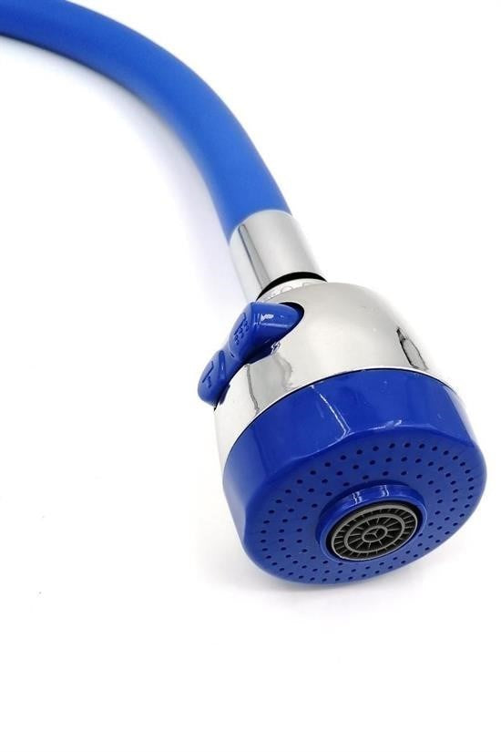 BUFFER® Oynar Başlıklı Tasarruflu Kubar Musluk Borusu ve Başlığı Mavi