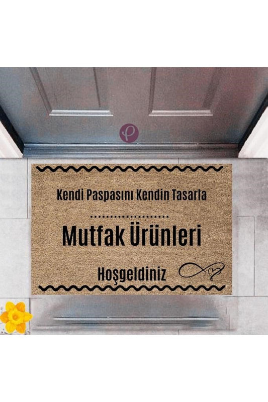 Kapı Önü Paspası Dekoratif Dijital Baskı Mutfak Ürünleri P-2514 - UcuzaGeliyor