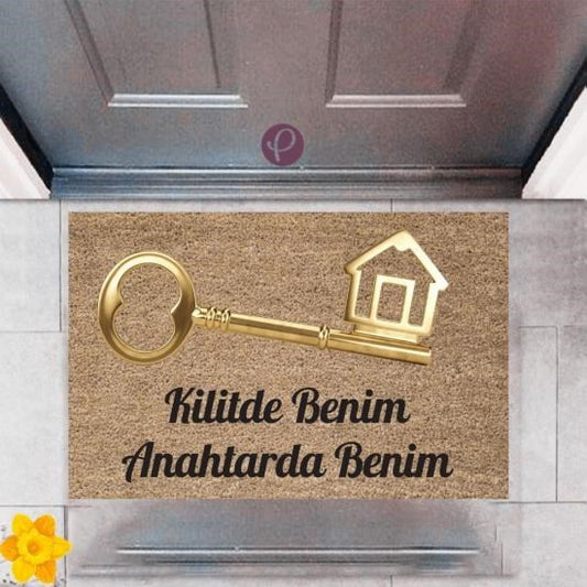 Kapı Önü Paspası Dekoratif Dijital Baskı Anahtar P-2394 - UcuzaGeliyor