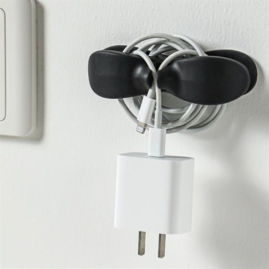 GENEL® 2li Kablo Tutucu Silikon Kordon Sarıcı Kablo Yönetici Klips