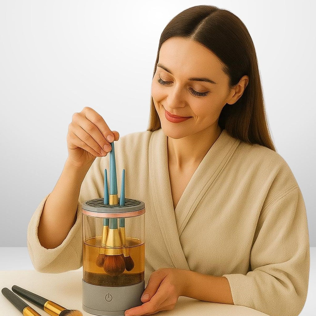 BUFFER® USB Şarjlı Makyaj Fırçası Temizleyici Aparat Hızlı Kurutmalı, Çok Yönlü Fırça Temizleyici