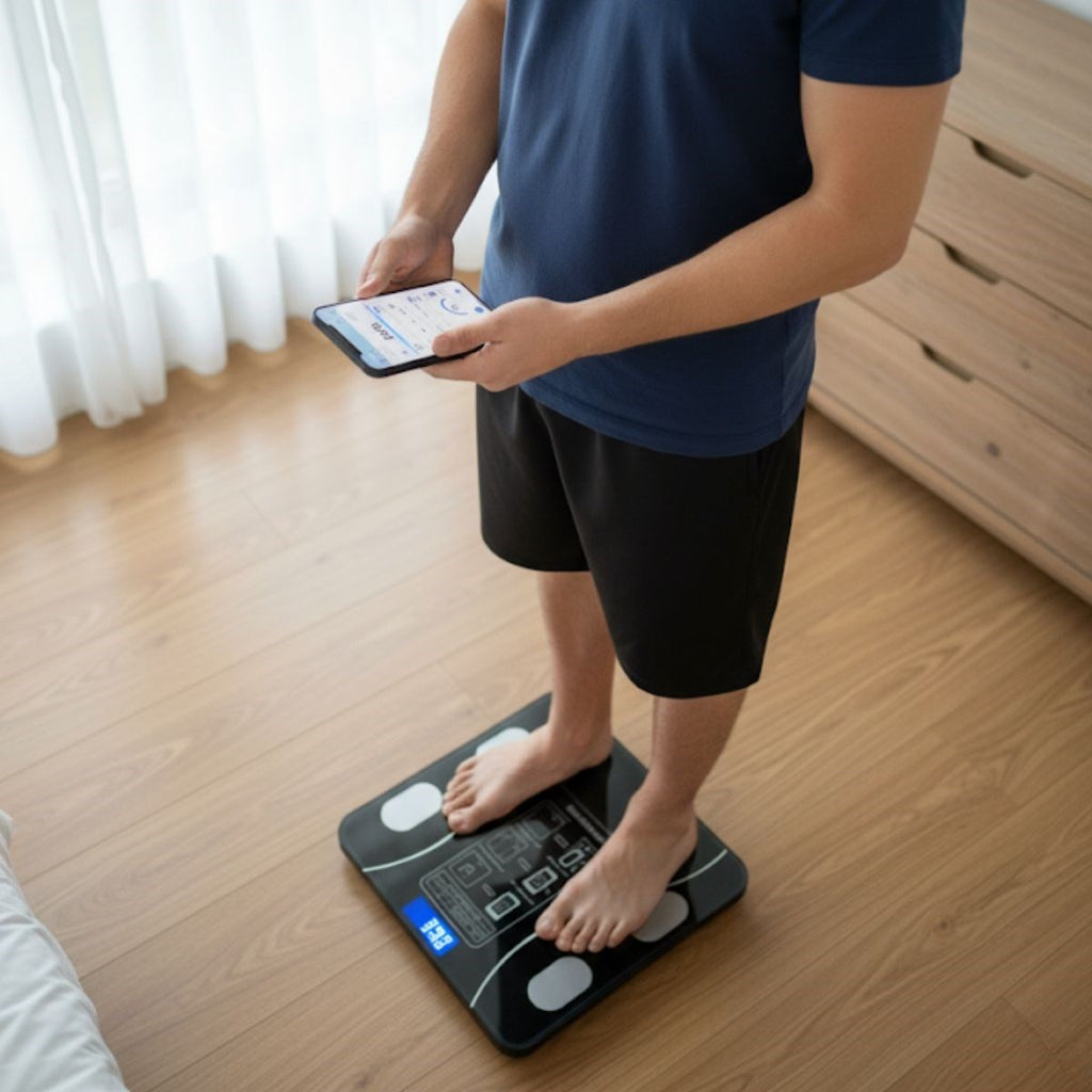 GENEL® Dijital Baskül Yağ Ölçer Fonksiyonlu Akıllı Baskül Bluetooth Bağlantılı Tartı