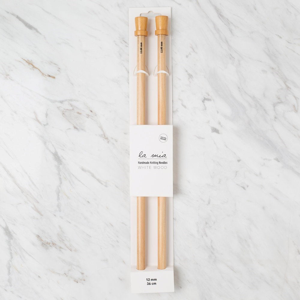 La Mia Whitewood 12 mm 36 cm Ahşap Örgü Şişi - UcuzaGeliyor