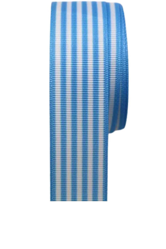Tafta Çizgi Desen Kurdele 25 mm Mavi 2 Metre - UcuzaGeliyor