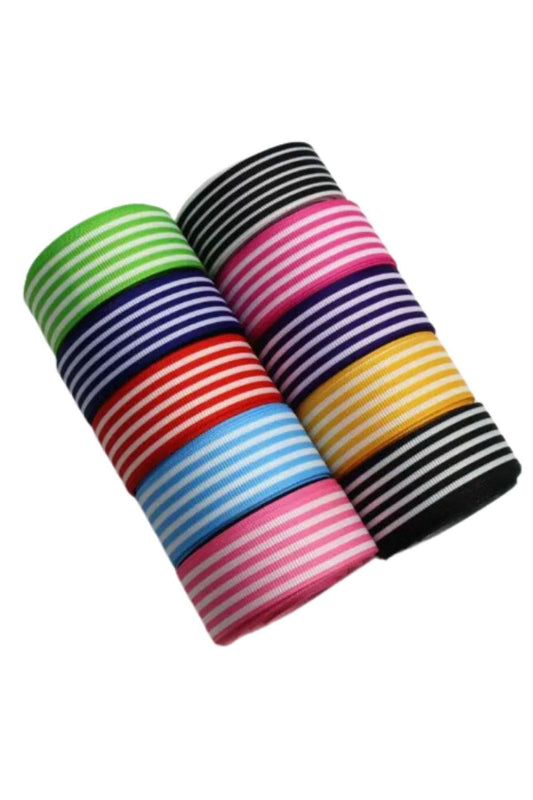 Tafta Çizgi Desen Kurdele 25 mm Pudra 10 Metre - UcuzaGeliyor