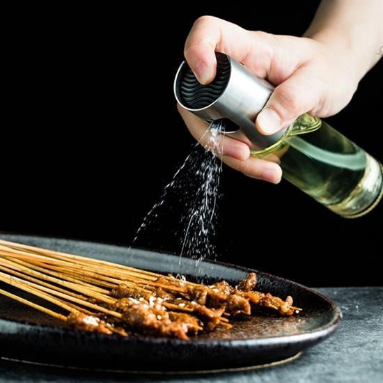 GENEL® 100ml Kapasiteli Şeffaf Spreyli Yağdanlık Sosluk Yağ Püskürtücü Yağ Şişesi