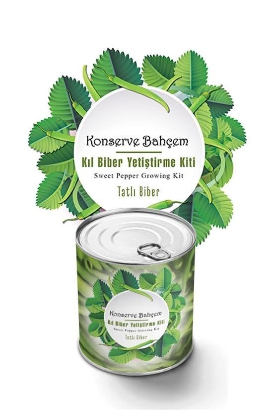 GENEL® Konserve Bahçem Evde Konservede Tatlı Sivri Biber Yetiştirme Kiti