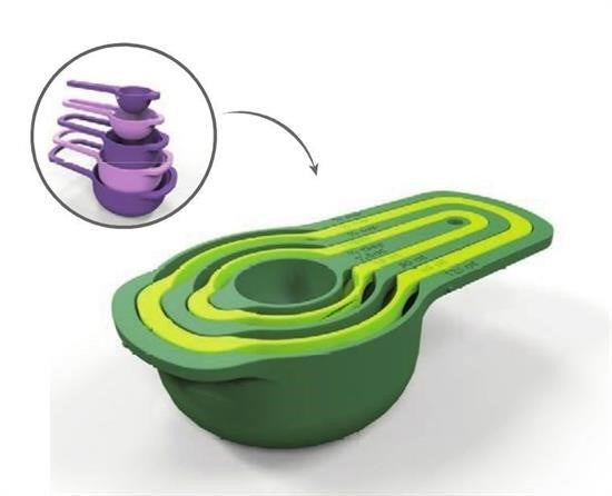 GENEL® Pratik Ölçü Kaşığı Kabı 5li Şeker Baharat Sıvı Ölçer Aparat