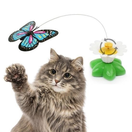 BUFFER® Hareketli Dönen Kelebek - Kedi Oyuncağı ( Pille Çalışır) - UcuzaGeliyor