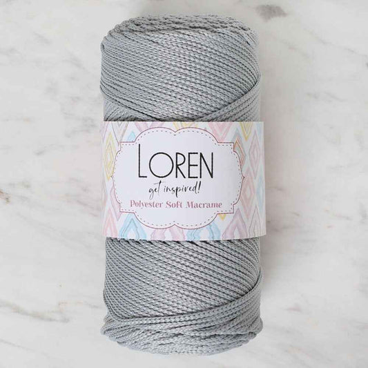 Loren Polyester Soft Macrame Açık Gri El Örgü İpi - LM036 - 34441 - UcuzaGeliyor
