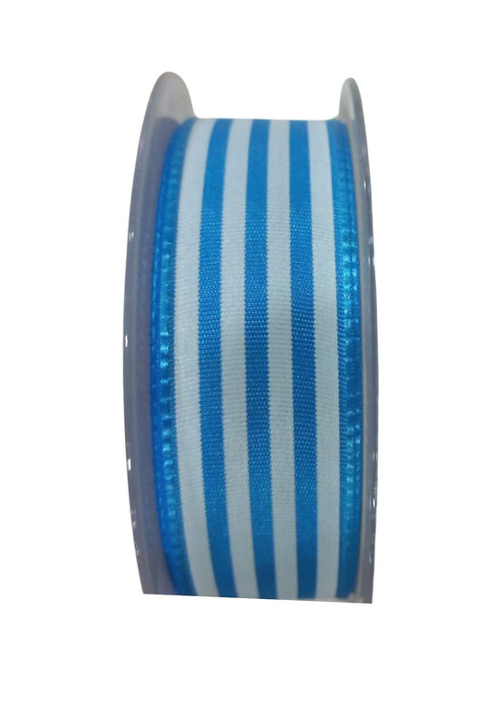 Tafta Çizgi Desen Kurdele 25 mm Mavi 10 Metre - UcuzaGeliyor