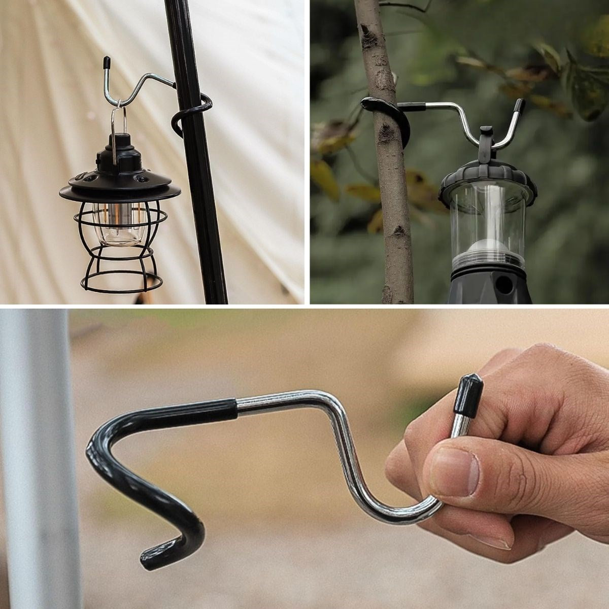 GENEL® Kamp İçin Çok Fonksiyonlu S-Şekilli Direk Askısı Kaymaz Paslanmaz Çelik Eşya Asma Kancası