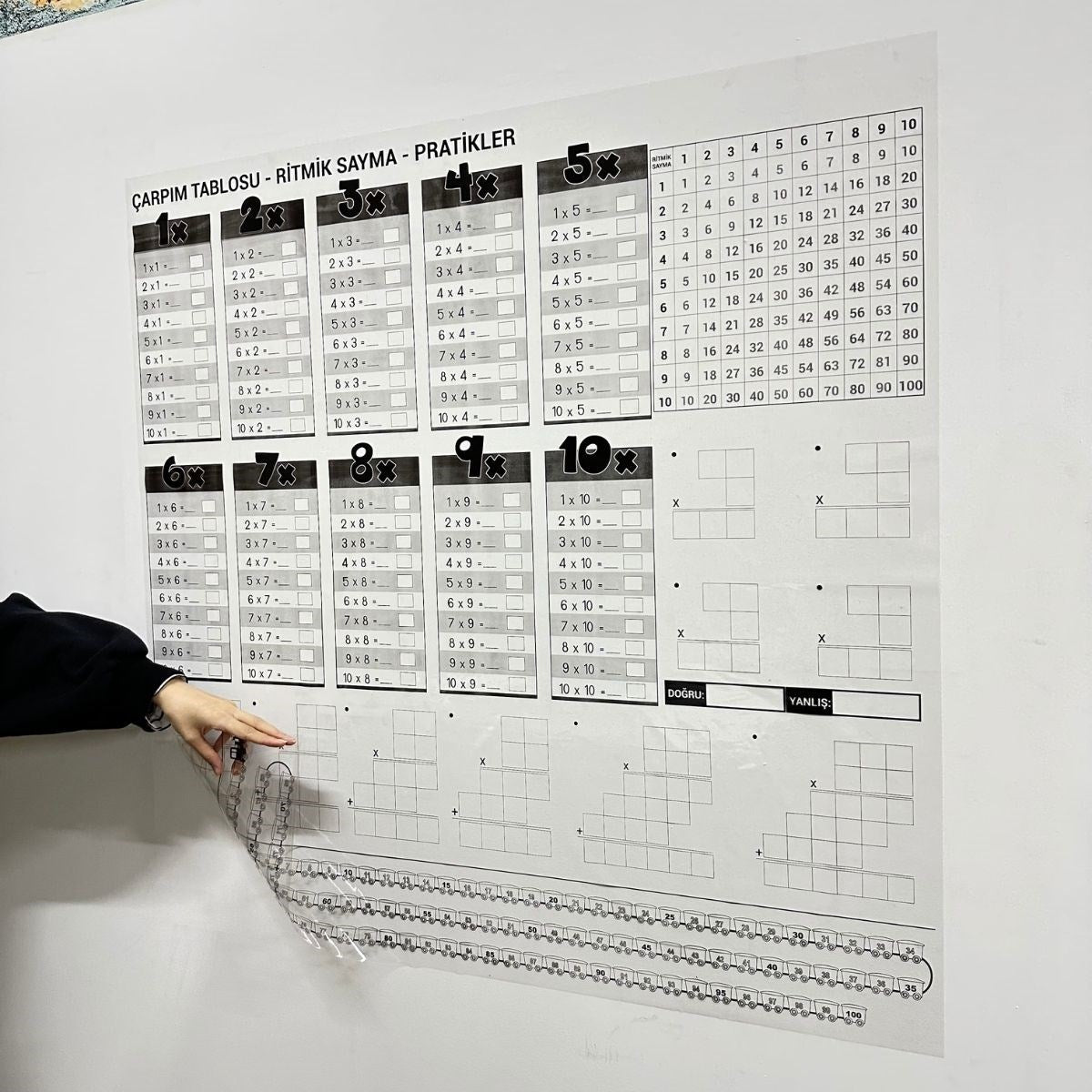 GENEL® Çarpım Tablosu Ezberleme Manyetik Duvar Stickerı 105 x 100 cm